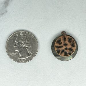Bronze Tone Abalone Shell Disc Upcycled Pendant